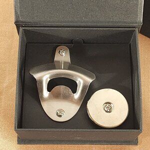 Caplord Wall Mounted Bottle Opener w/Magnetic Cap Catcher Includes Wall Hangers